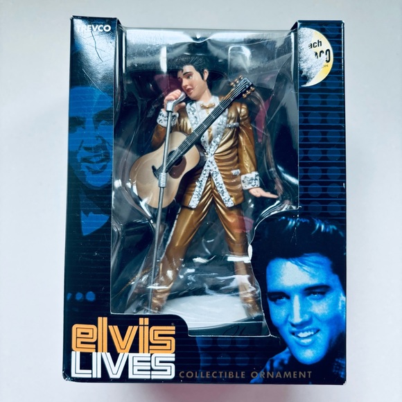 Elvis Bundle: Pez Tin, Jewel of Vegas Plate, 2 Ornaments, Tin - Picture 2 of 11